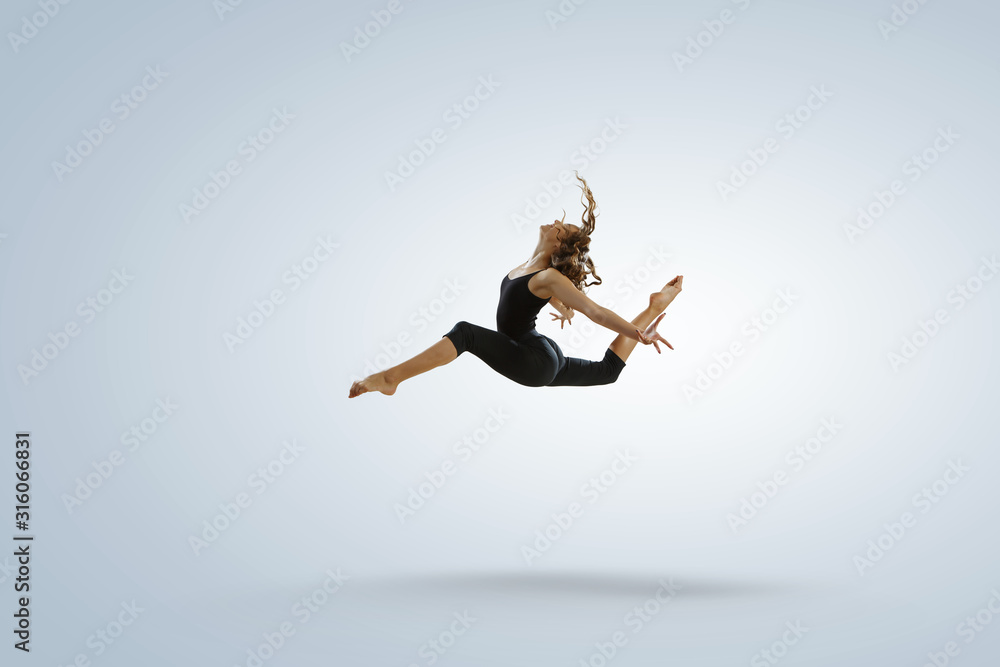 Gymnast girl in jump Mixed media Gymnast girl in jump Mixed media