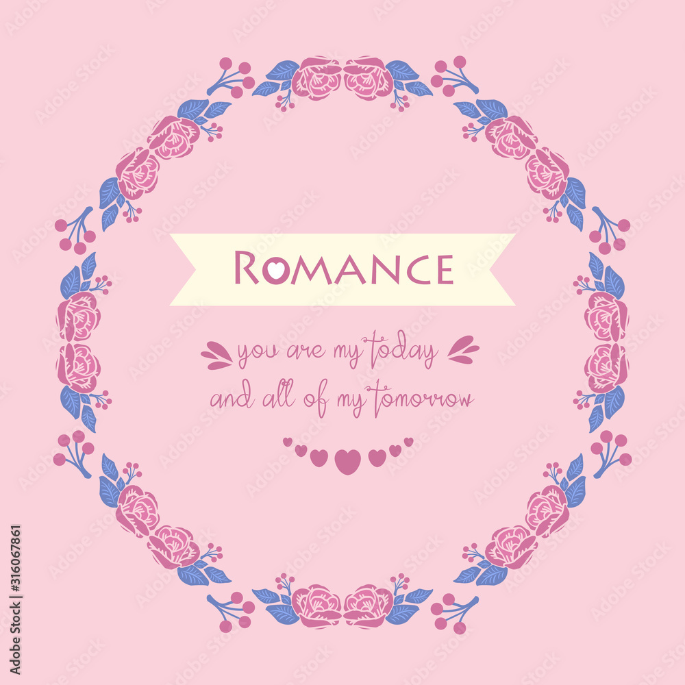 Beautiful Ornament of leaf and floral frame, for beautiful romance invitation card design. Vector Beautiful Ornament of leaf and floral frame, for beautiful romance invitation card design. Vector