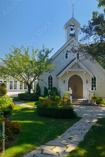 The Doctors House white clapboard Chapel used for weddings in Kleinburg Ontario photo