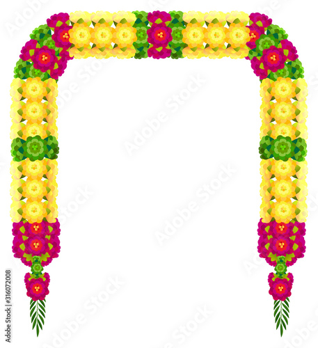 Mala indian traditional Ugadi garland flower petal beads wedding decoration