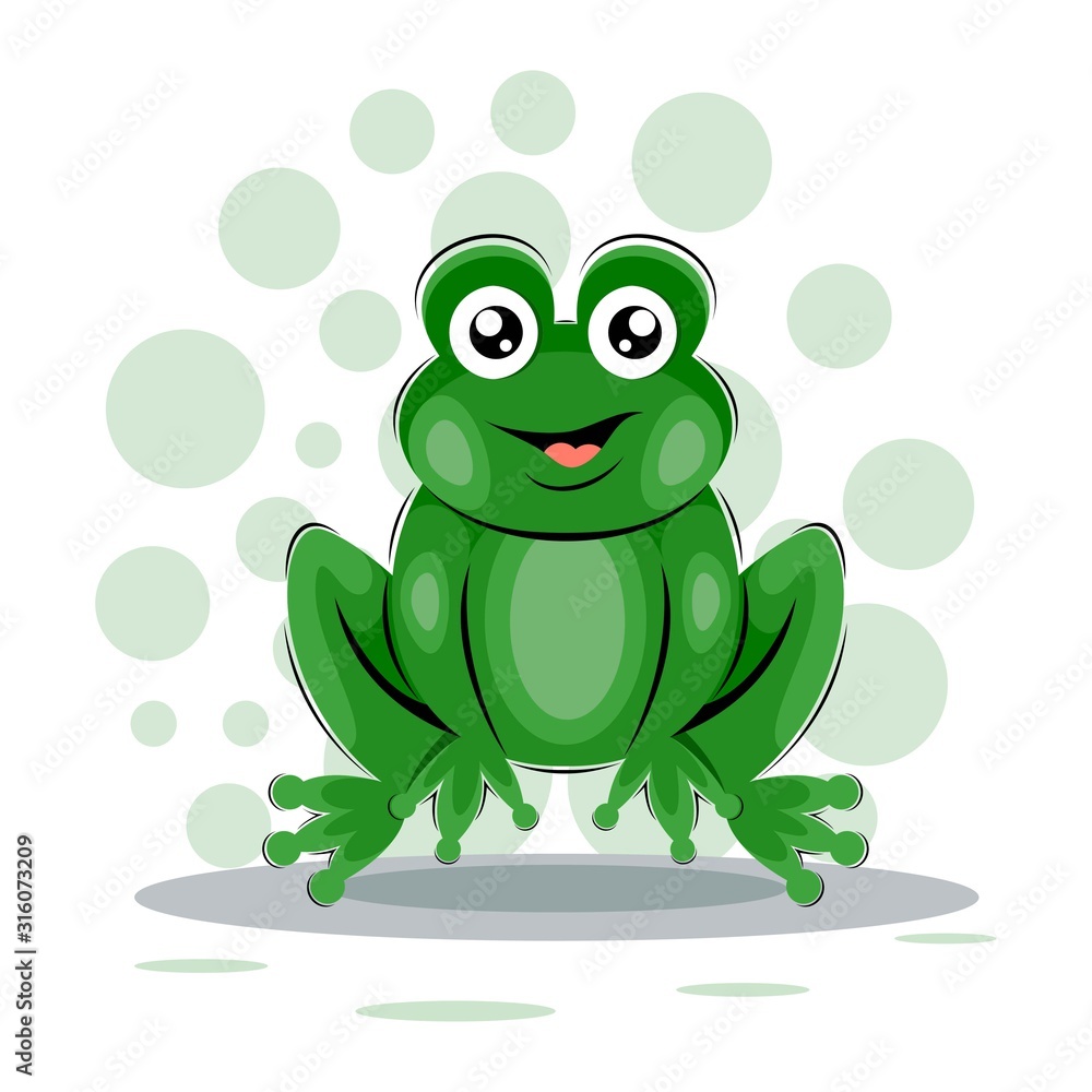 Fototapeta premium cute frog mascot cartoon design vector