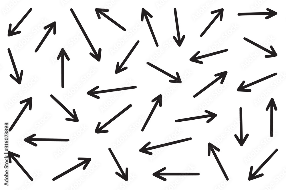 Hand drawn arrow vector icons set. sketch arrow design for business plan and education. Hand drawn arrow vector icons set. sketch arrow design for business plan and education.