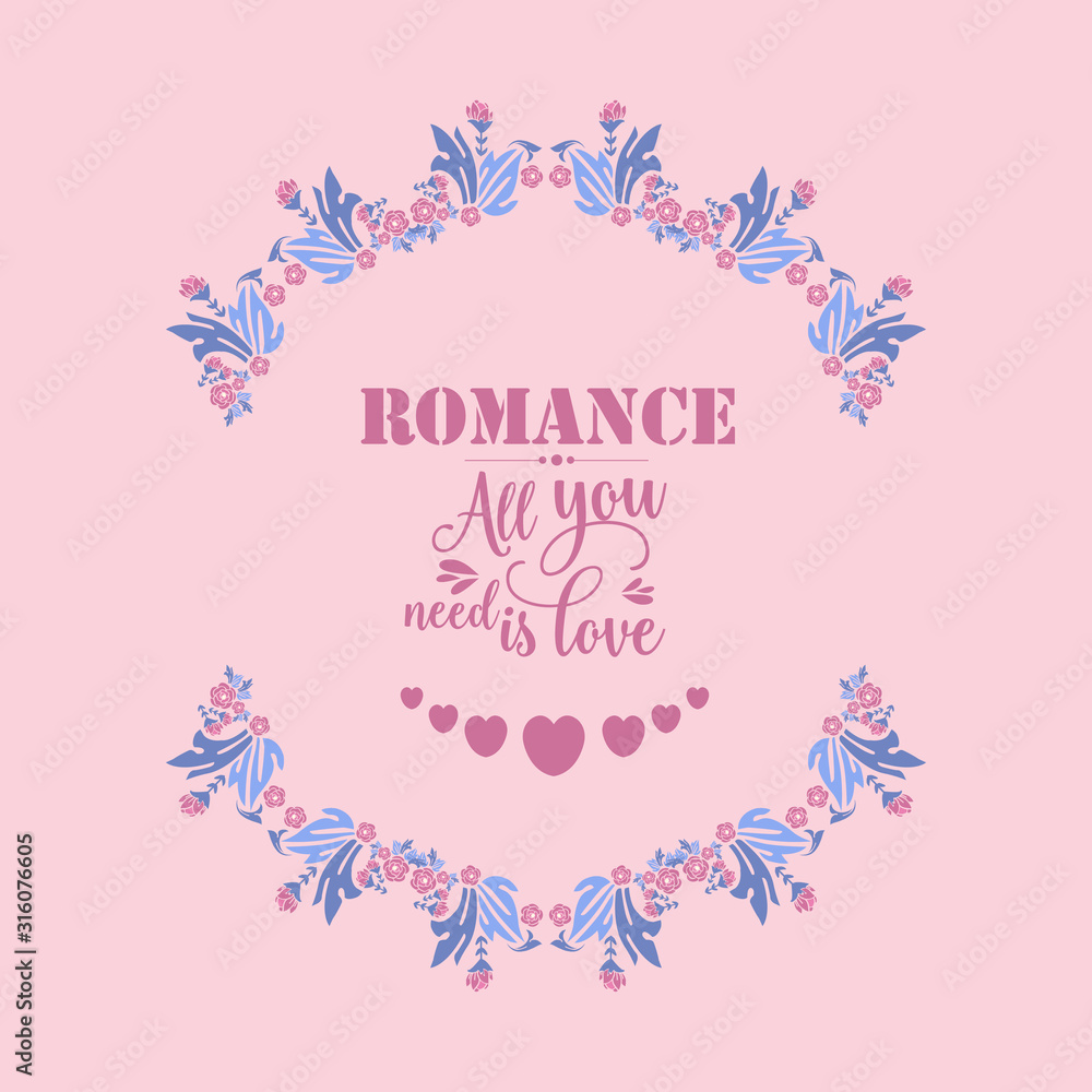 Elegant Ornate pattern, with leaf and flower frame design, for romance invitation card decor. Vector Elegant Ornate pattern, with leaf and flower frame design, for romance invitation card decor. Vector