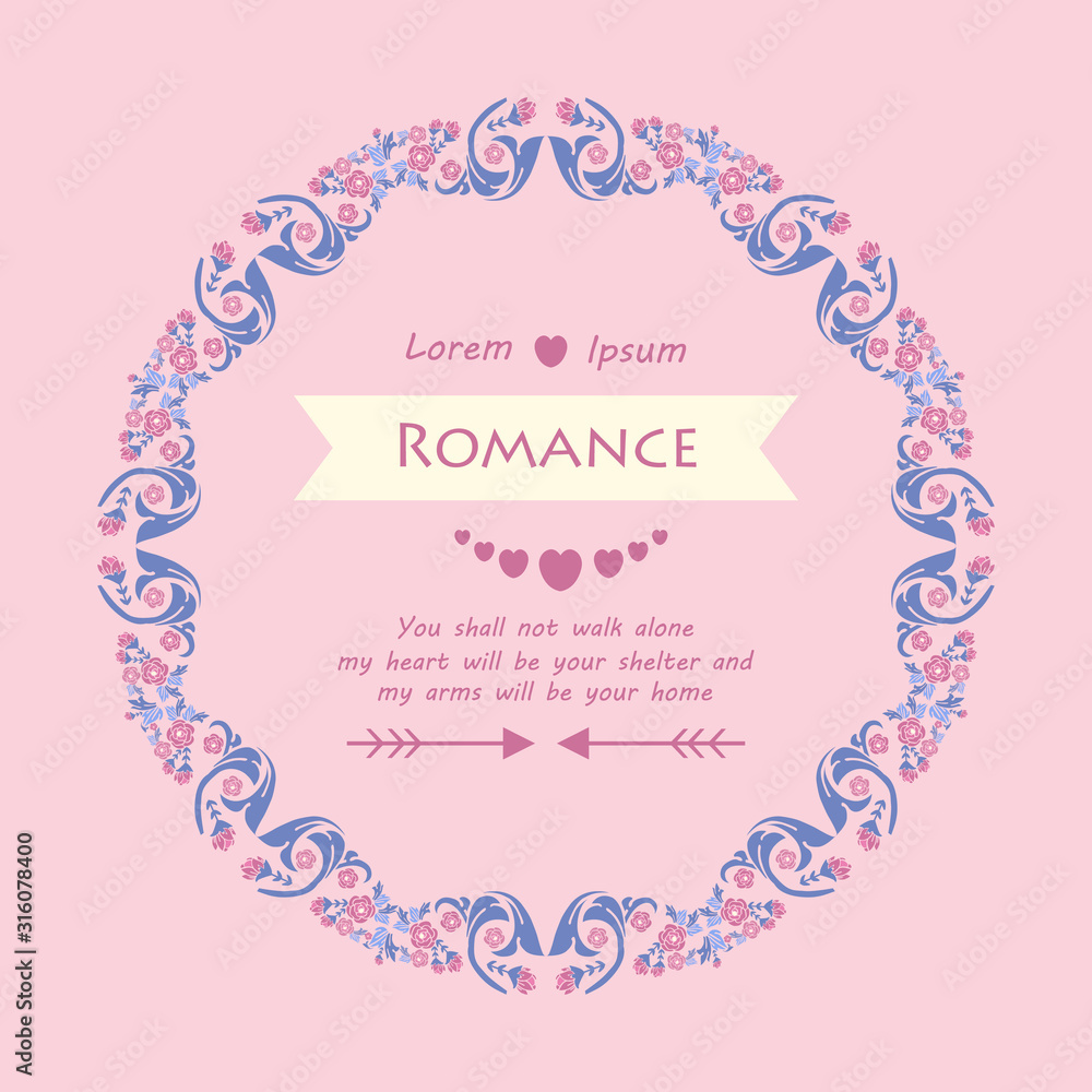 Seamless Style and elegant design of romance invitation card, with leaf and pink wreath frame. Vector Seamless Style and elegant design of romance invitation card, with leaf and pink wreath frame. Vector