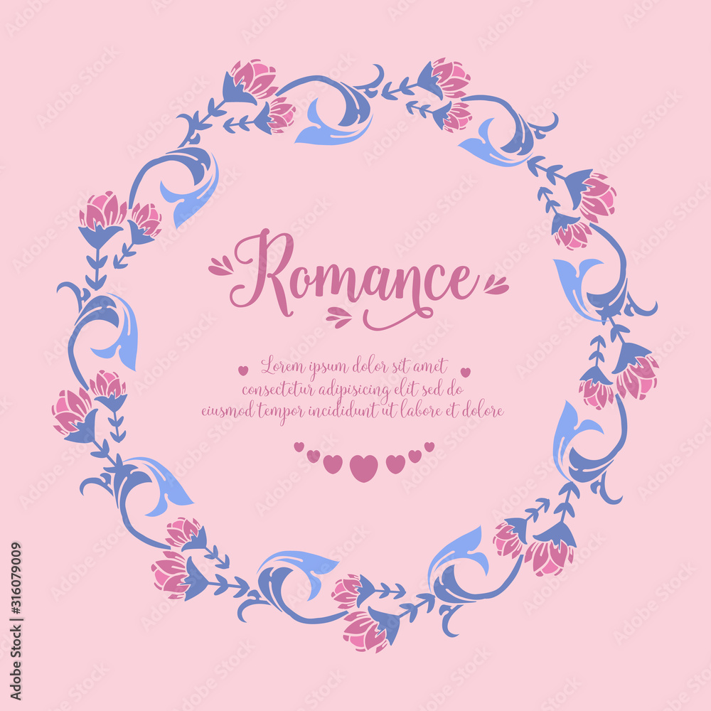 Romance invitation card Decoration, with leaf and floral unique frame. Vector Romance invitation card Decoration, with leaf and floral unique frame. Vector