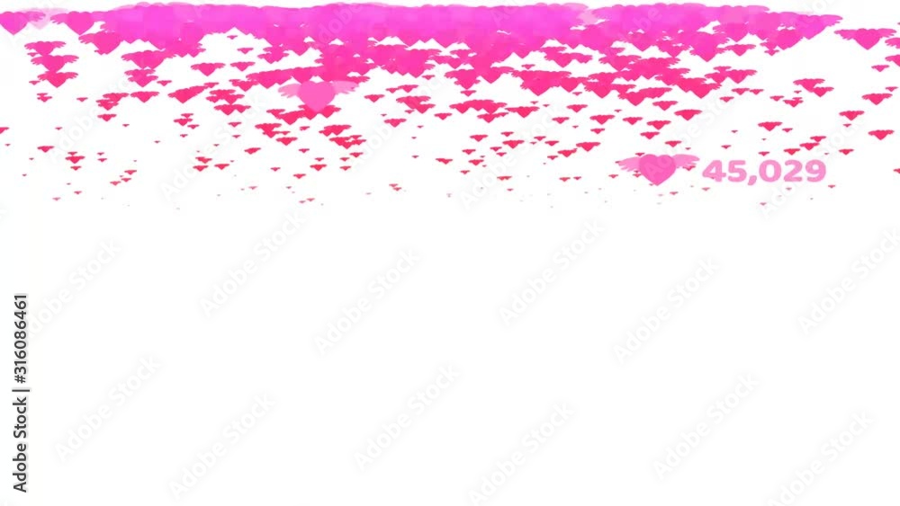 pink hearts flying with count and valentine text and copy space pink hearts flying with count and valentine text and copy space