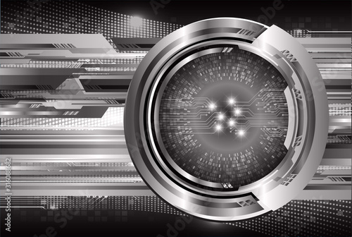 Black eye cyber circuit future technology concept background