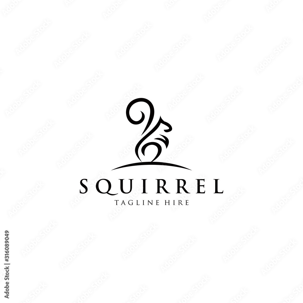 Squirrel logo design template, Vector illustration Stock Vector | Adobe ...