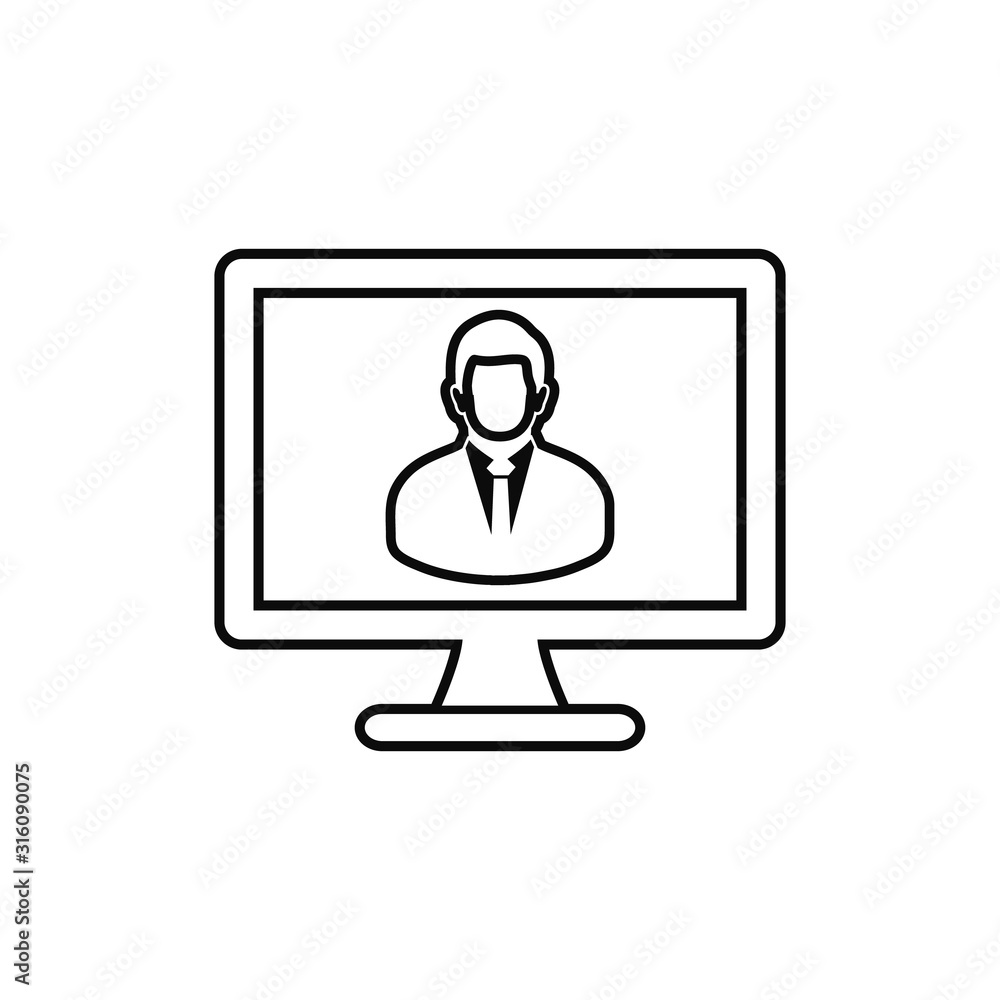 Online Business help line icon. Flat style vector EPS. Online Business help line icon. Flat style vector EPS.