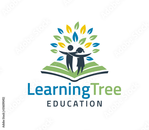 Human Tree Life Logo Design Vector Inspiration, Education Logo Design