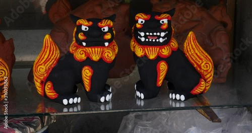 Ceramic Lion Dog Shisa, Pottery Road, Naha Okinawa, Japan. 20-1-20 