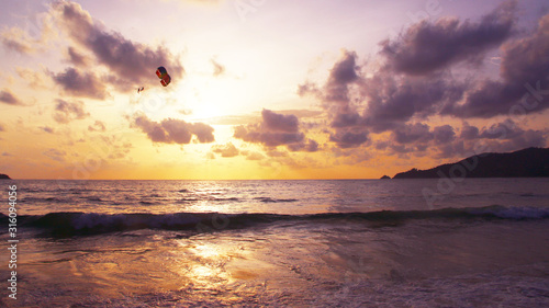 Sunset on a tropical beach  sunset sky  sunset sea  seascape  Thailand