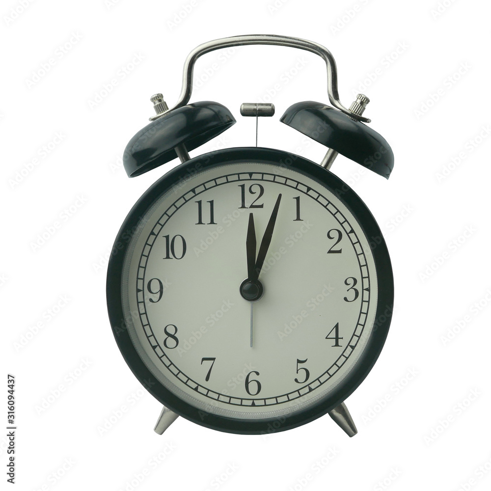 Table clock isolated on white background. Twelve o'clock. Table clock isolated on white background. Twelve o'clock.