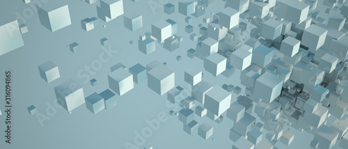 Abstract white cubic background