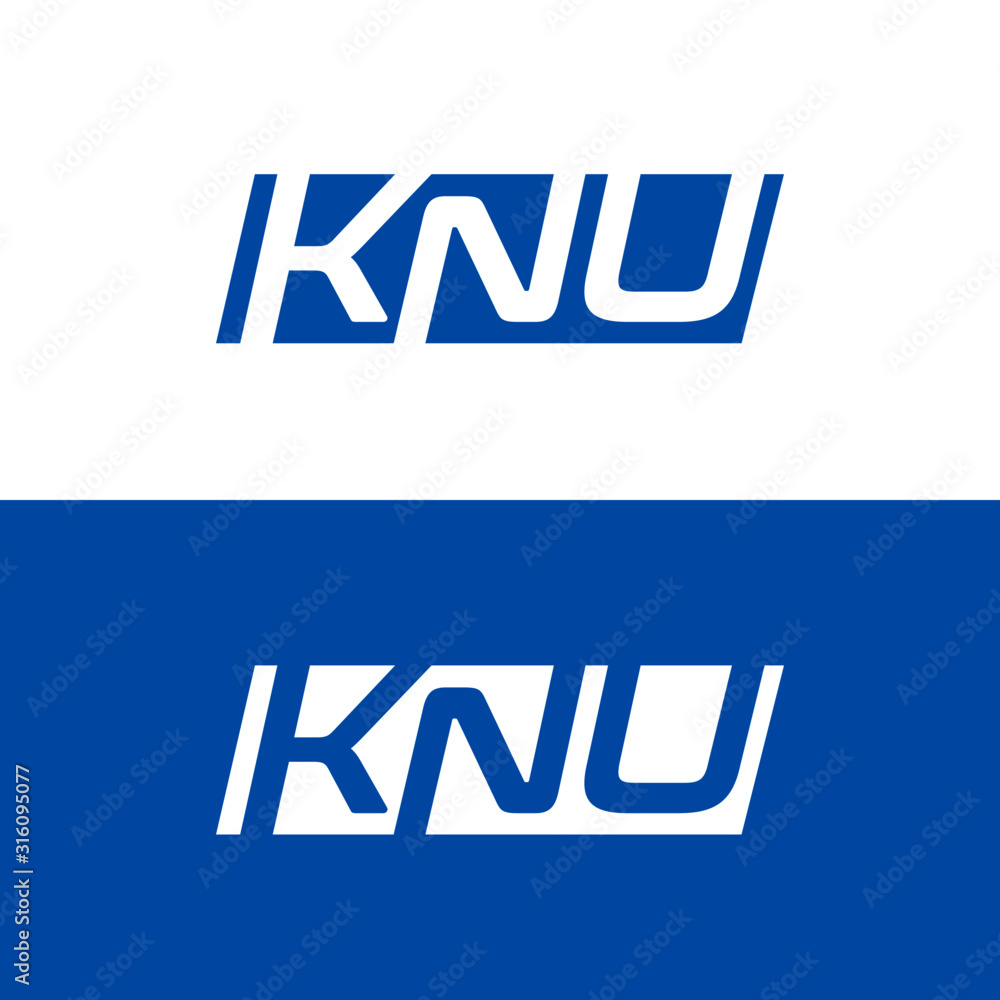 Obraz premium KNU letter logo design vector