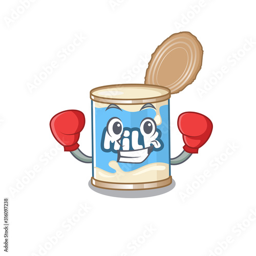Sporty Boxing condensed milk mascot character style