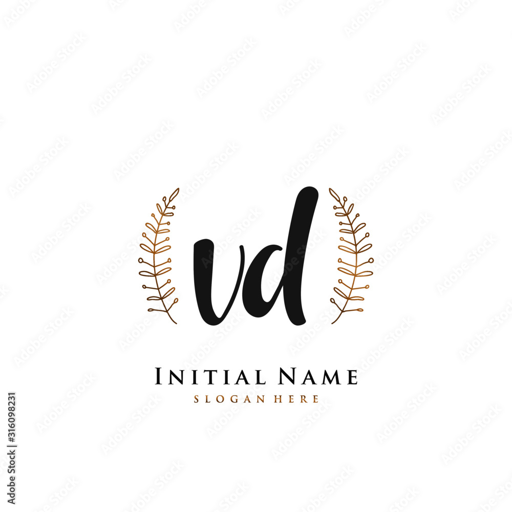 VD Initial handwriting logo vector VD Initial handwriting logo vector