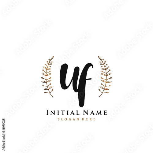 WF Initial handwriting logo vector 