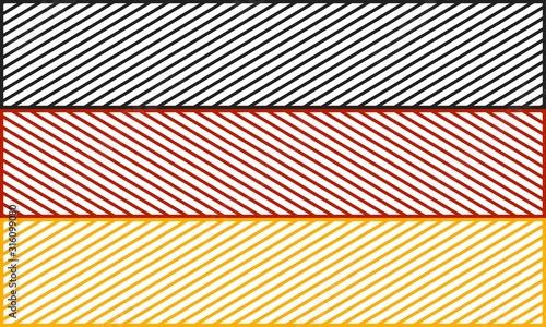 Germany national thin line style flag. Celebration card template for independence day.
