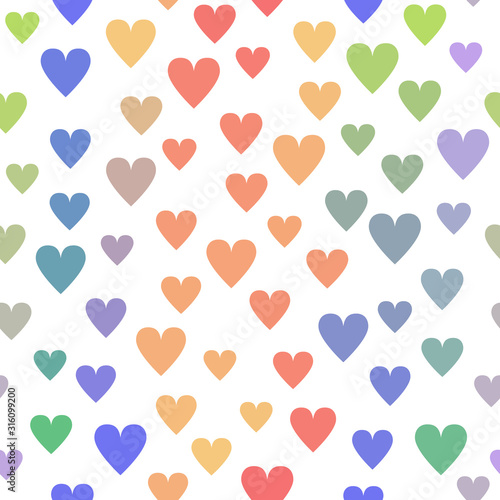 Pastel colored red blue gre...