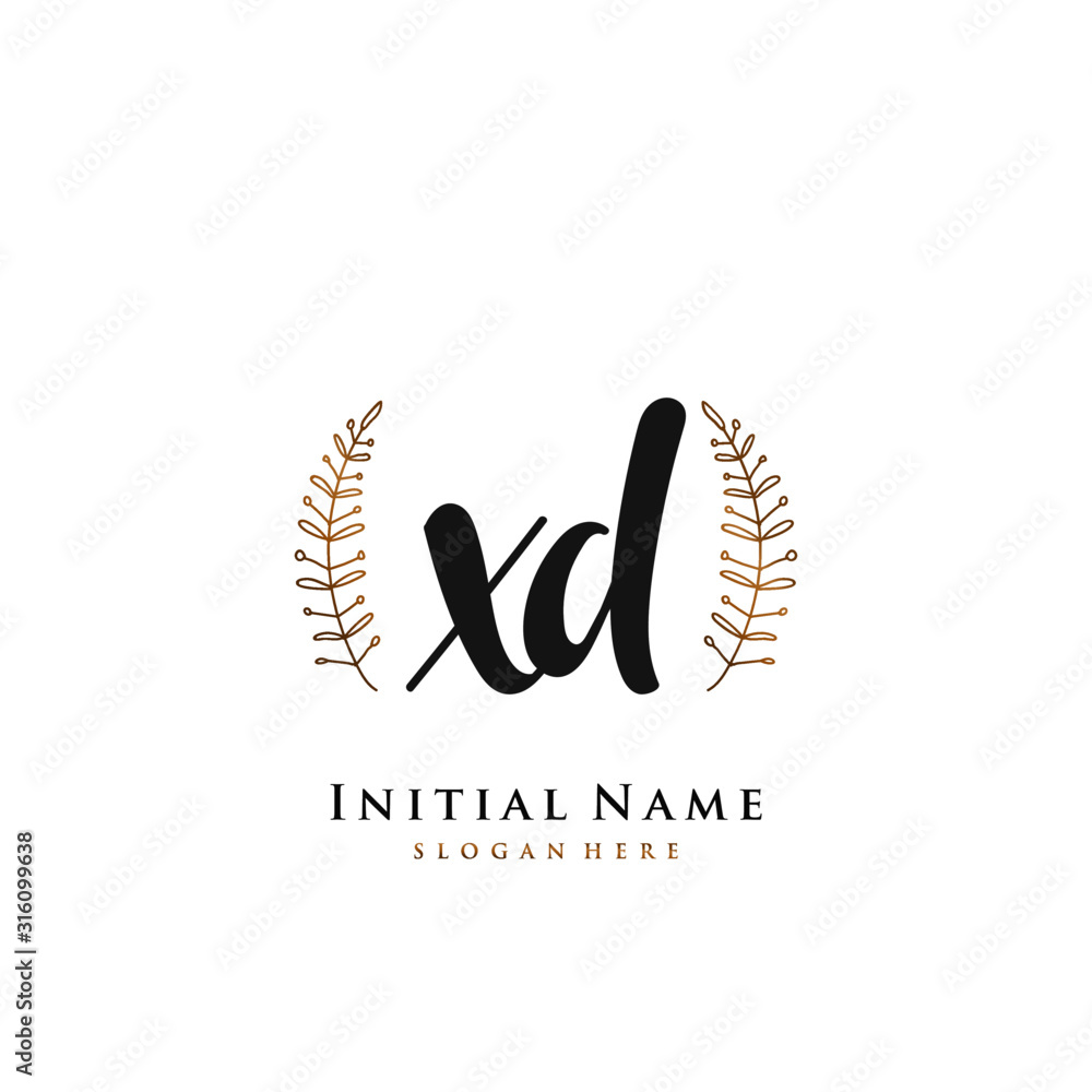 XD Initial handwriting logo vector XD Initial handwriting logo vector
