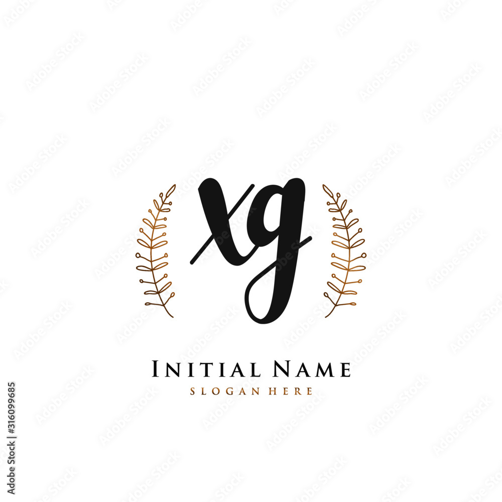 XG Initial handwriting logo vector	