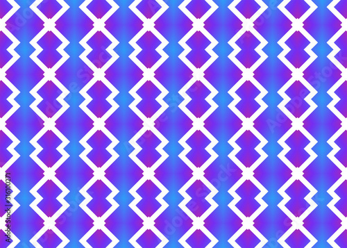Seamless geometric pattern design illustration. Background texture. Used gradient in blue, purple, white colors.