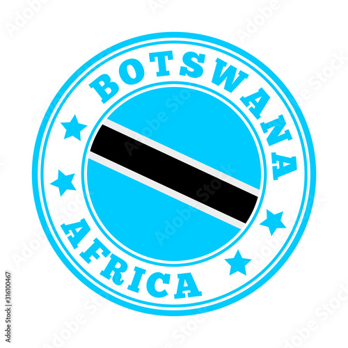 Botswana sign with flag logo. Vector illustration.