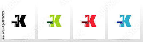 Paint Roller On Letter Logo Design K