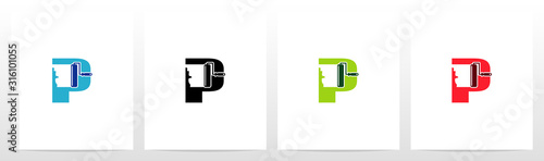Paint Roller On Letter Logo Design P