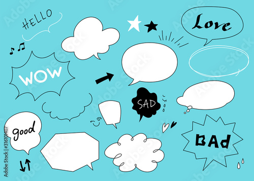 Speech balloon material set