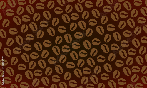 Coffee beans background, dark brown color, coffee house business concept. 