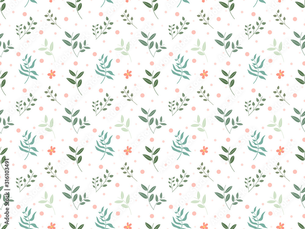 Floral seamless pattern in the white backdrop.