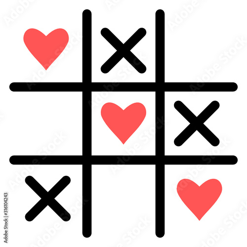 tic tac toe mit Herzen