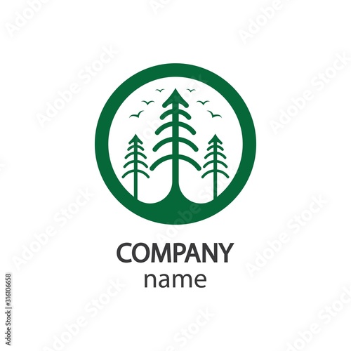 Pine tree logo vector icon