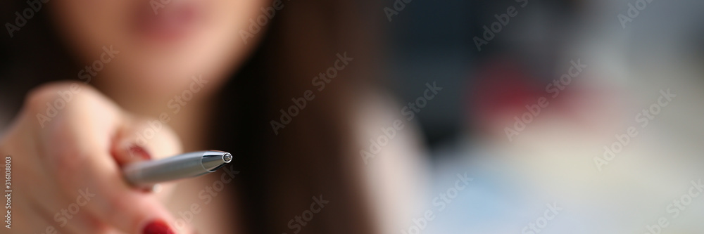 Female arm in suit hold silver pen and pad making note in office closeup. Deal consult delivery signature financial inspector job fill survey form discuss strategy project negotiation concept Female arm in suit hold silver pen and pad making note in office closeup. Deal consult delivery signature financial inspector job fill survey form discuss strategy project negotiation concept