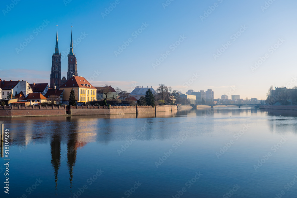 Naklejka premium Evening in Wroclaw