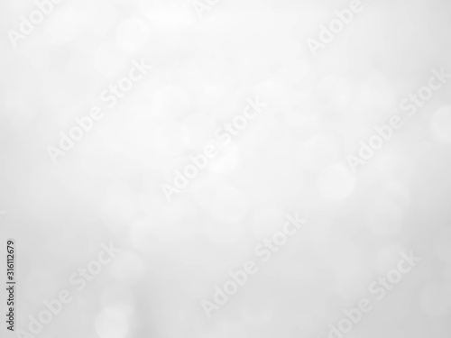 Abstract bokeh lights with soft light background.Black and White bokeh.