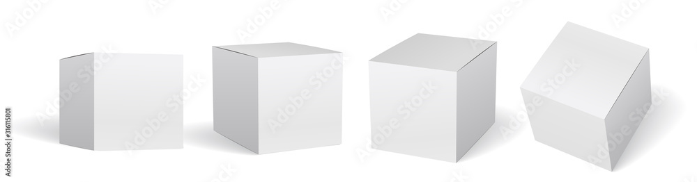 Packaging box mockup vector set 箱のモックアップ - obrazy, fototapety, plakaty 