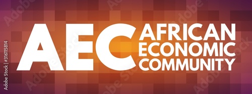 AEC - African Economic Community acronym, business concept background