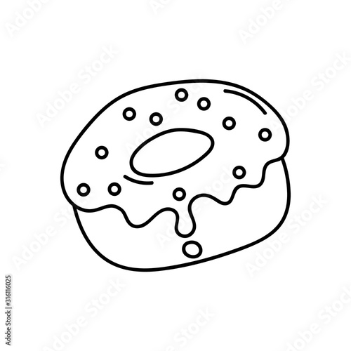 glazed cake with a hole vector icon