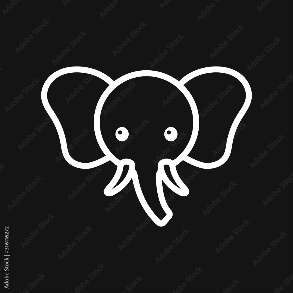 Elephant icon, vector logo line art illustration Elephant icon, vector logo line art illustration