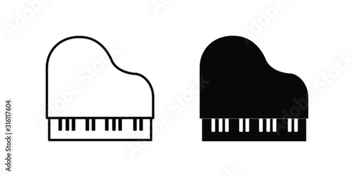 piano vector isolated icon