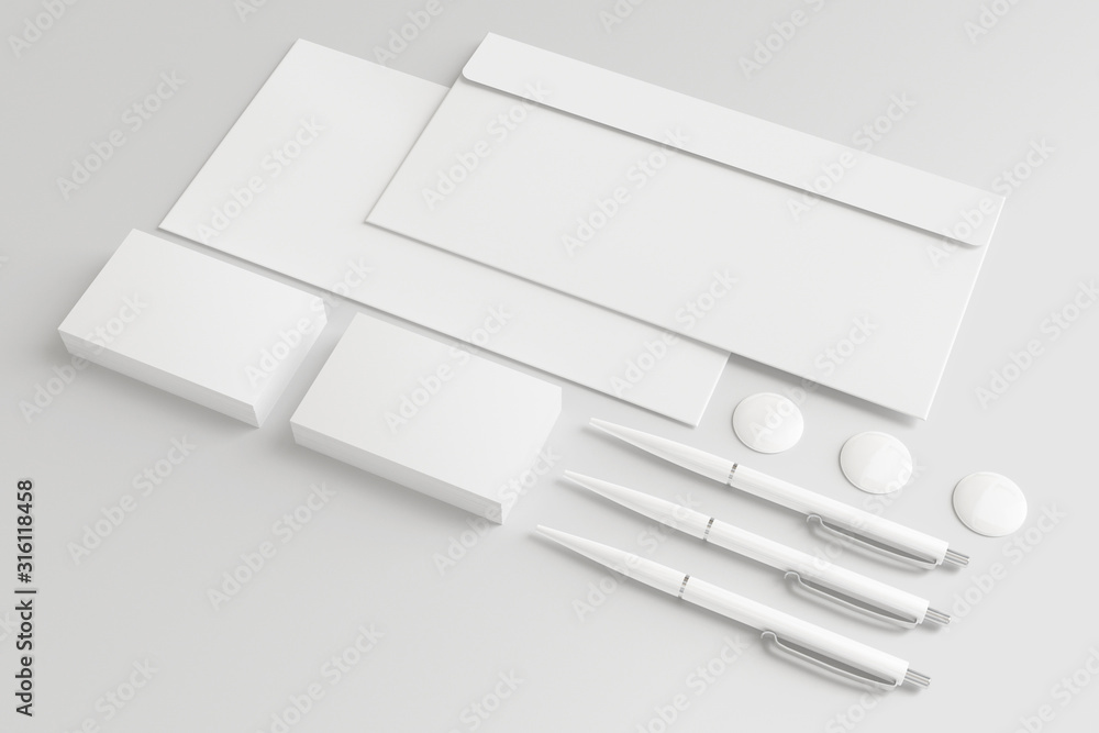 Blank envelopes and business cards isolated on white. Mockup template for branding identity for graphic designers presentations and portfolios. Blank envelopes and business cards isolated on white. Mockup template for branding identity for graphic designers presentations and portfolios.