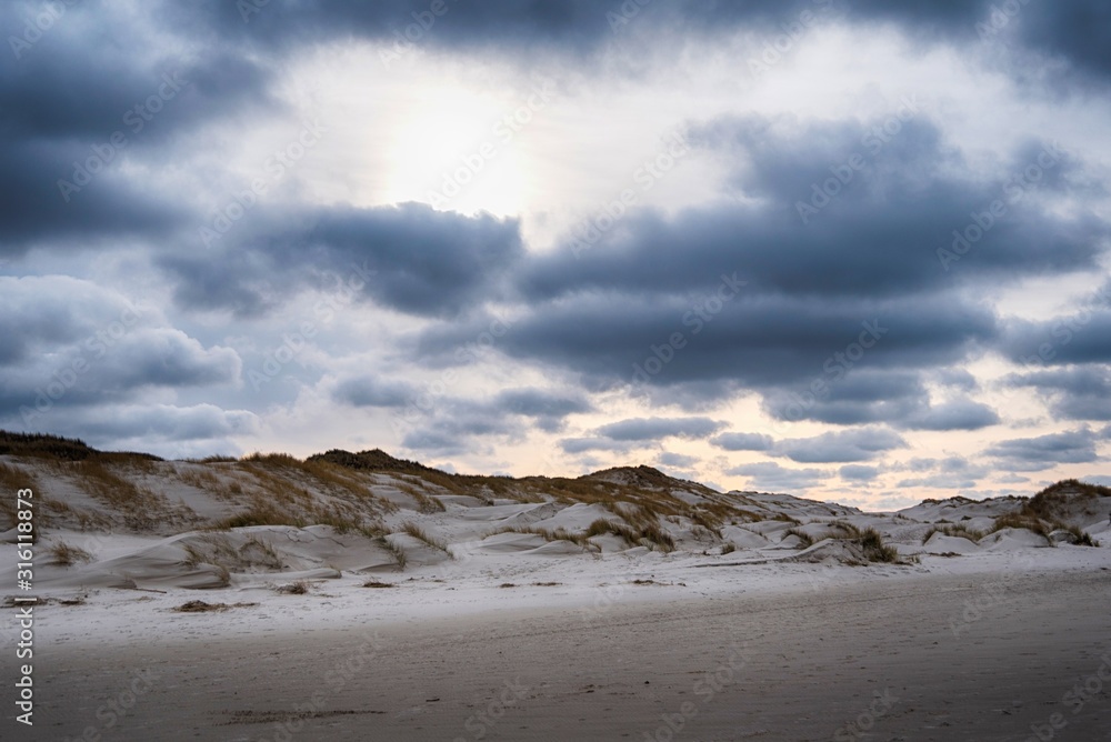 Dunes on the North Frisian Island Amrum in Germany