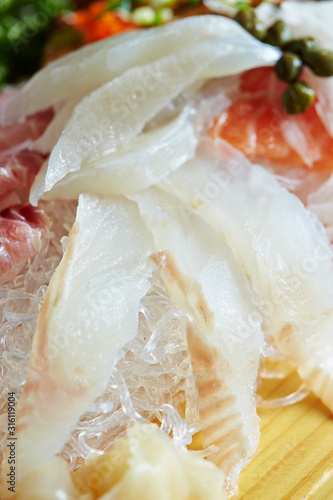 Sashimi, fresh raw fish dish 