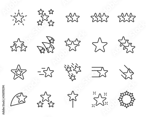 set of star icons, award, celebration, rank, quality