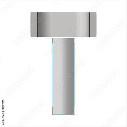 Computer tomograph for detecting internal damage isolated on a white background. MRI / CT scan. Magnetic resonance imaging. Diagnosis of cancerous tumors and brain damage. Top view. Vector.
