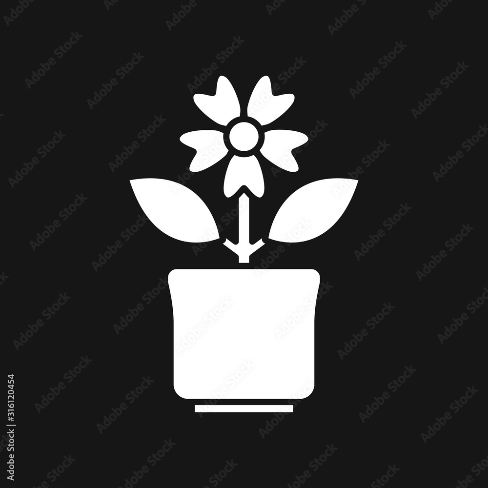 Flowerpot icon, vectorized plants in a pot, flower symbol Flowerpot icon, vectorized plants in a pot, flower symbol