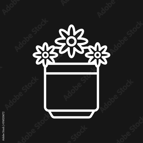 Flowerpot icon  vectorized plants in a pot  flower symbol